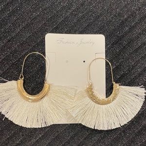 White and Gold Earrings